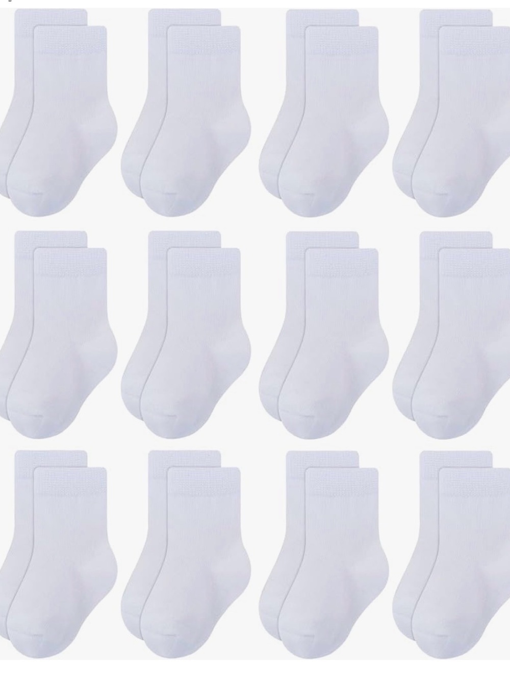 White Crew Socks RATIVE Cotton Crew Socks for Unisex Baby Infant Toddler Kids